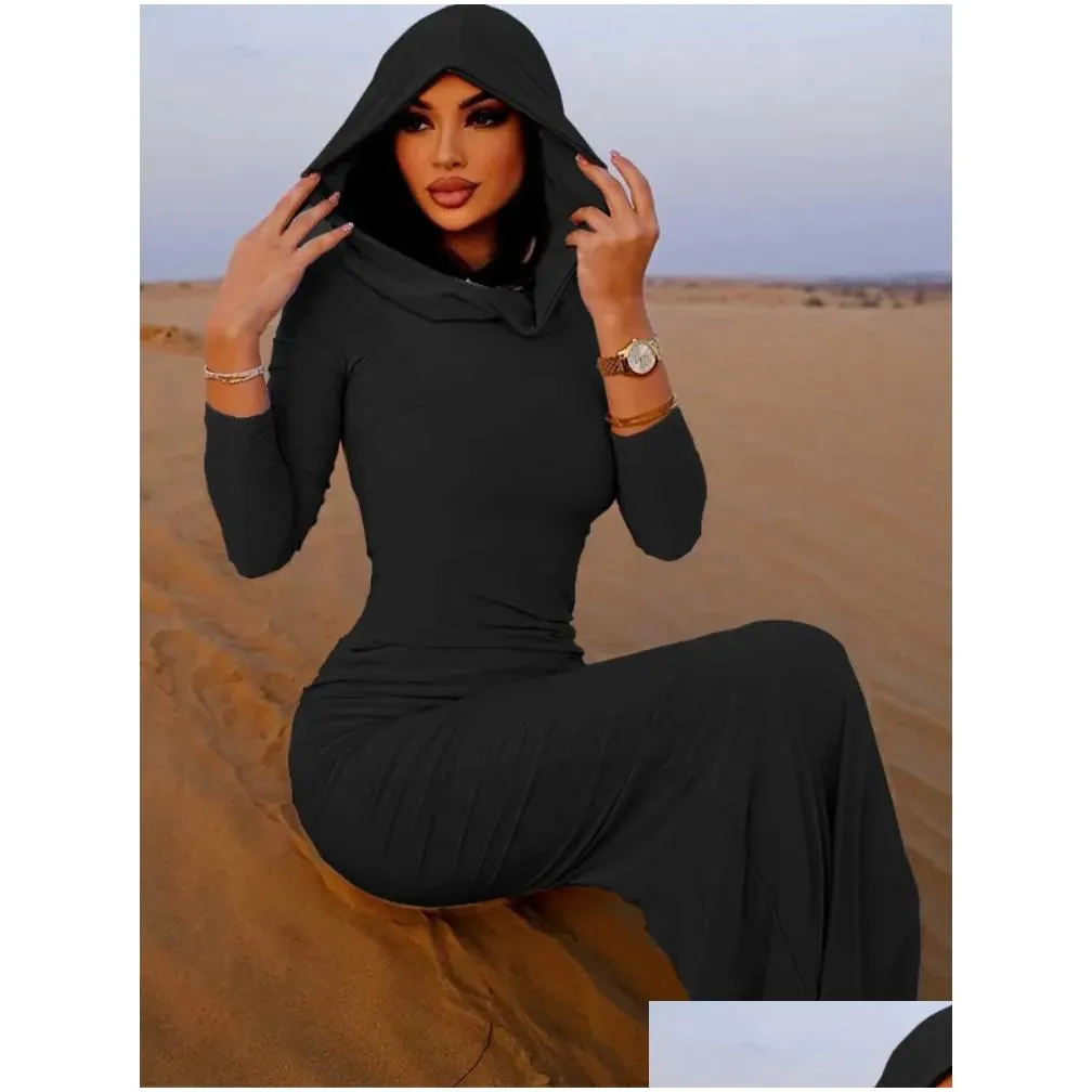 urban sexy dresses boofeenaa hooded long sleeves fitted dress for women 2023 elegant back slit bodycon maxi street style c82 ci40