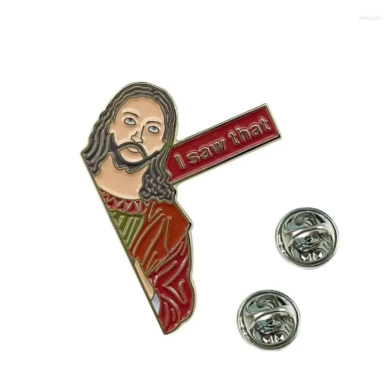 brooches lxjery i saw that pins badge on backpack funny jesus brooch for clothes broche schoolbag