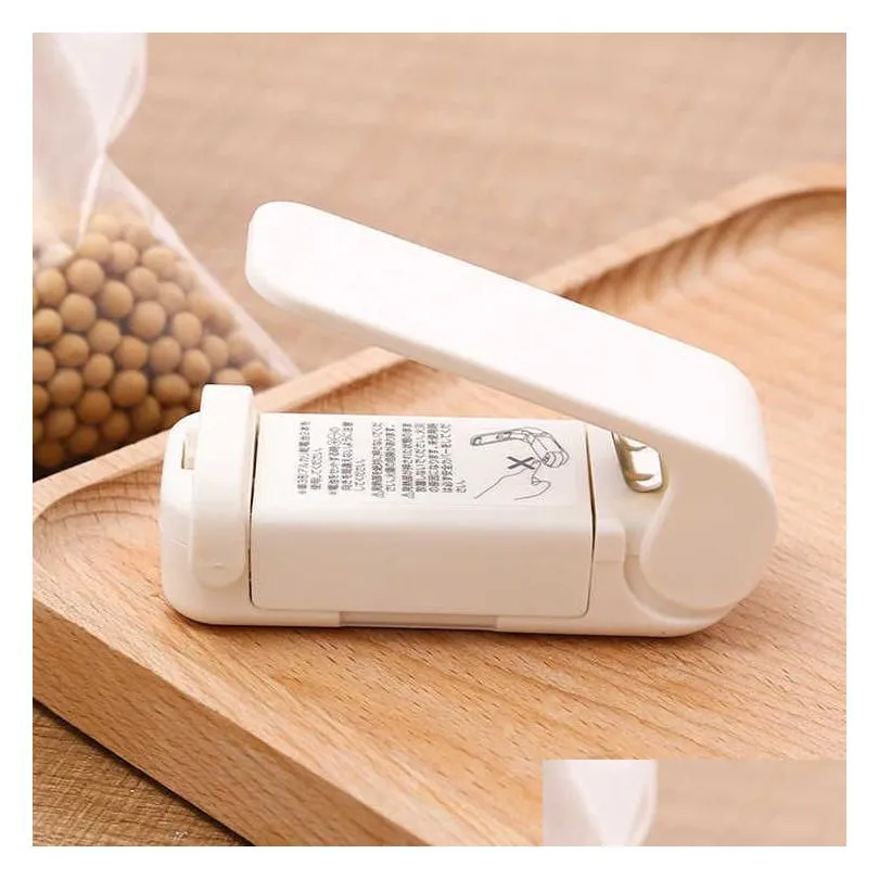  kitchen storage bag clips mini portable sealing machine plastic bag sealer sealing machine food packaging keeping 