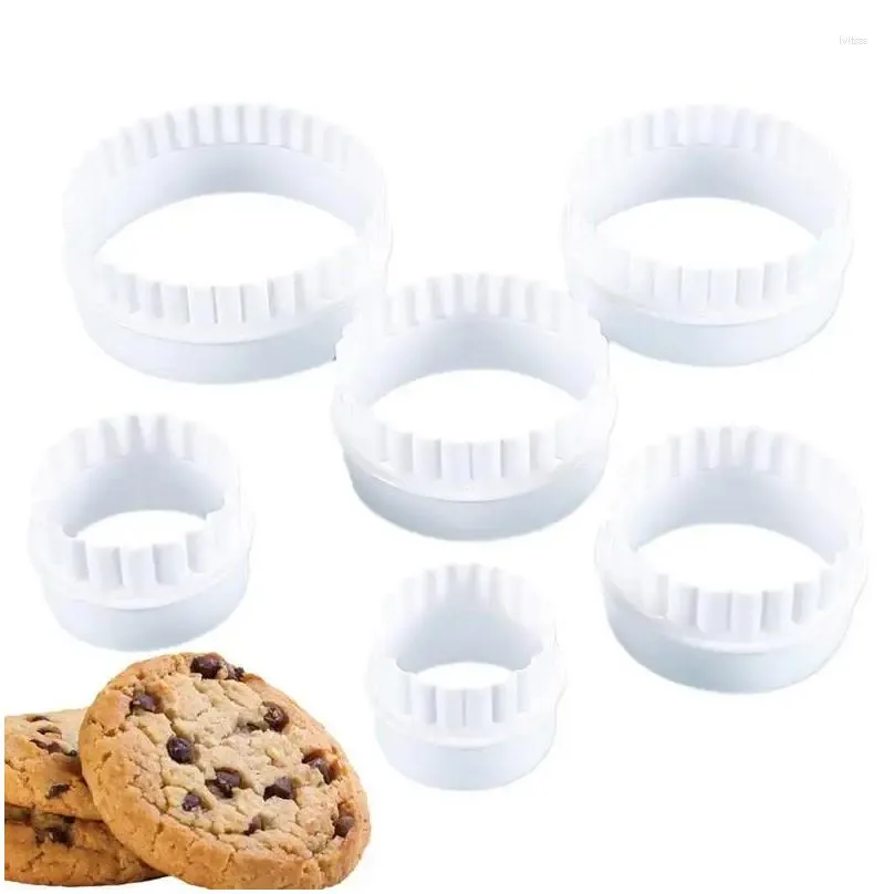 baking tools round cookie cutter 6pcs  biscuit cutting multiple size cake mold for pastry dough holiday