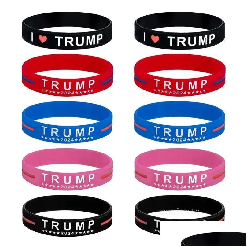 trump 2024 silicone bracelet party favor keep america wristband cpa5721 bb0518