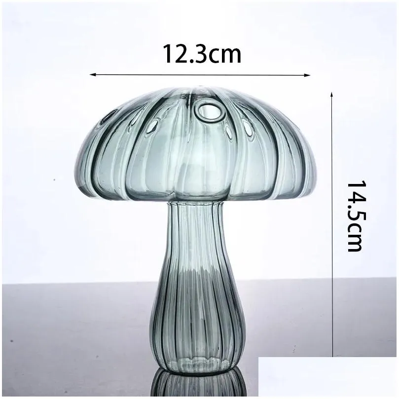 vases mushroom glass vase bottle creative home hydroponic flower table simple decoration decor