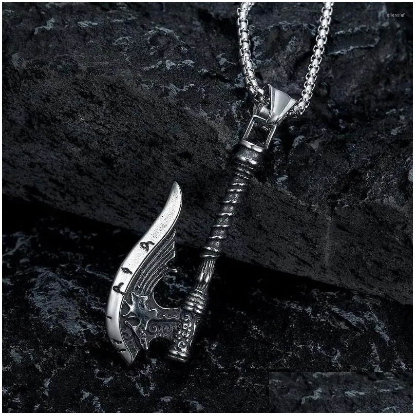 pendant necklaces vintage nordic  axe tiny rune necklace stainless steel pendants for men women biker amulet jewelry gift drop