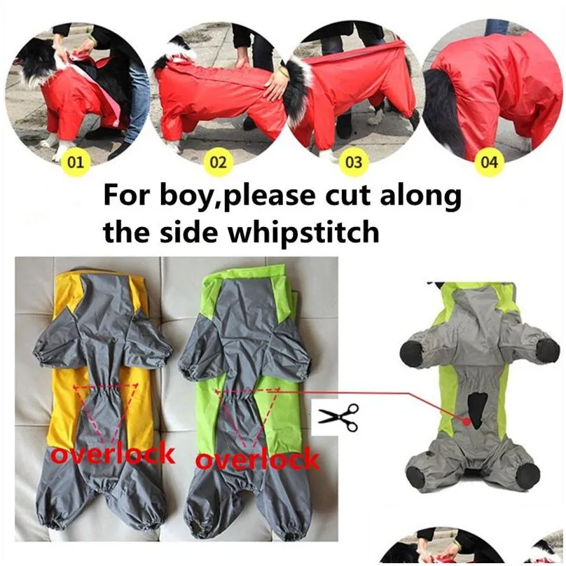 dog apparel large dog clothes raincoat waterproof dog suits rain cape pet overalls for big dogs hooded jacket poncho pet rain jumpsuit 6xl