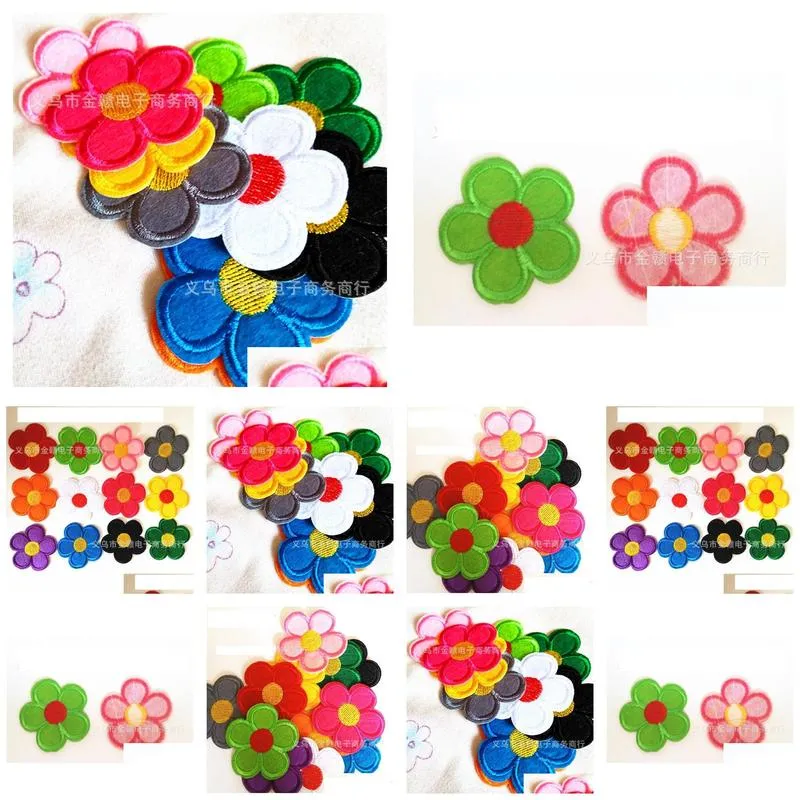 wholesale- 120pcs different smail faces embroidered cloth iron on sew motif applique embroidery flower