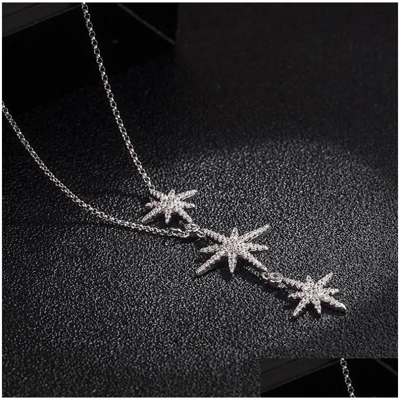 unique brand top sell luxury jewelry real 925 sterling silver pave white sapphire cz diamond hexameron pendant women clavicle
