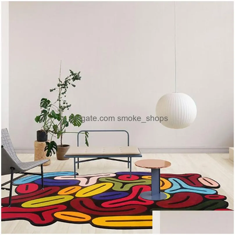 carpet nordic irregular geometry colorful abstract art large area fashion design lounge rug living romm bedroom home 230824