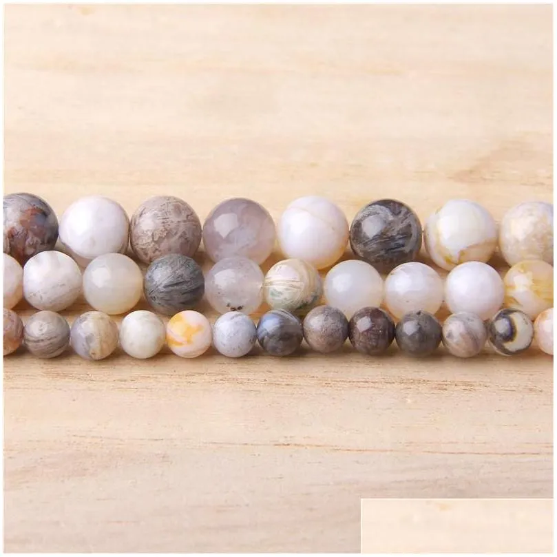 other natural bamboo leaf agates stone loose round ball beads for diy necklace bracelet jewelry making findings bead length 38cm