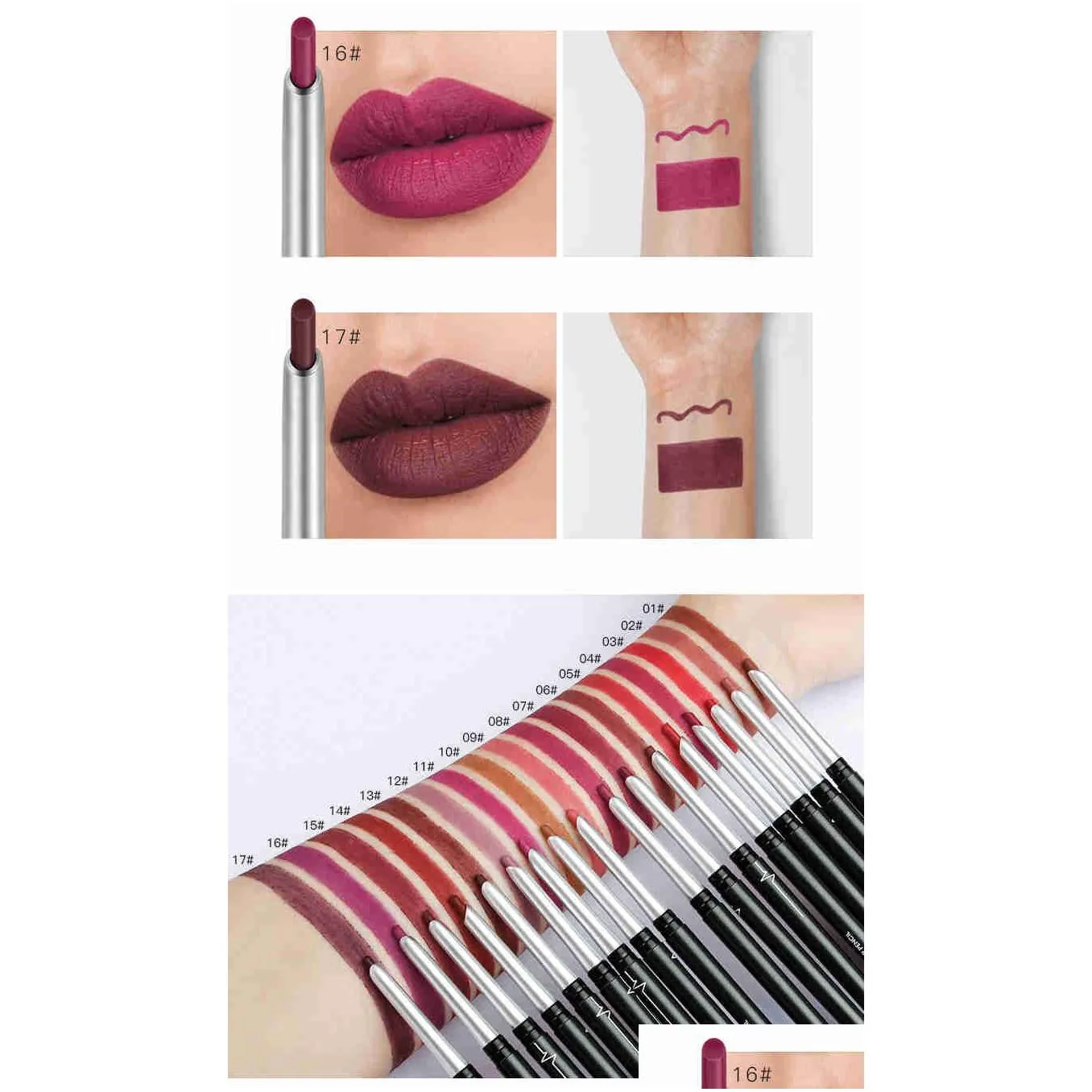 pudaier nude pink matte lip liner lip pencil smooth easy to wear matt lipstick lips contour liner eye pencils waterproof makeup