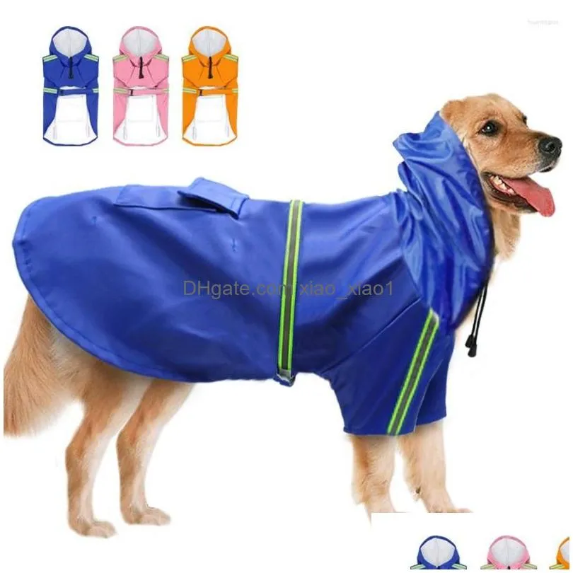 dog apparel waterproof puppy pet raincoat coat jacket reflective rain gear clothes for small medium large dogs labrador 4 colors