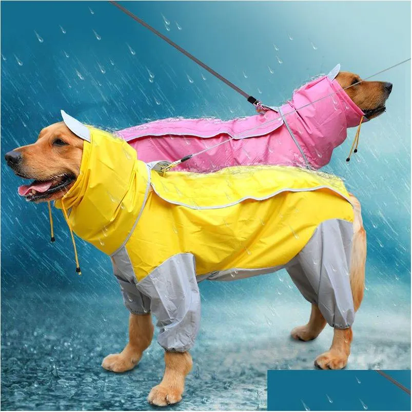 dog apparel large dog clothes raincoat waterproof dog suits rain cape pet overalls for big dogs hooded jacket poncho pet rain jumpsuit 6xl