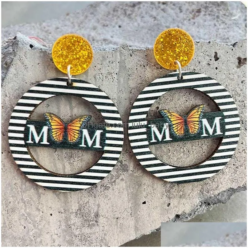 stud earrings mothers day ornament gift shiny sunflower daisies butterfly personality leopard print striped retro eardrop jewelry for