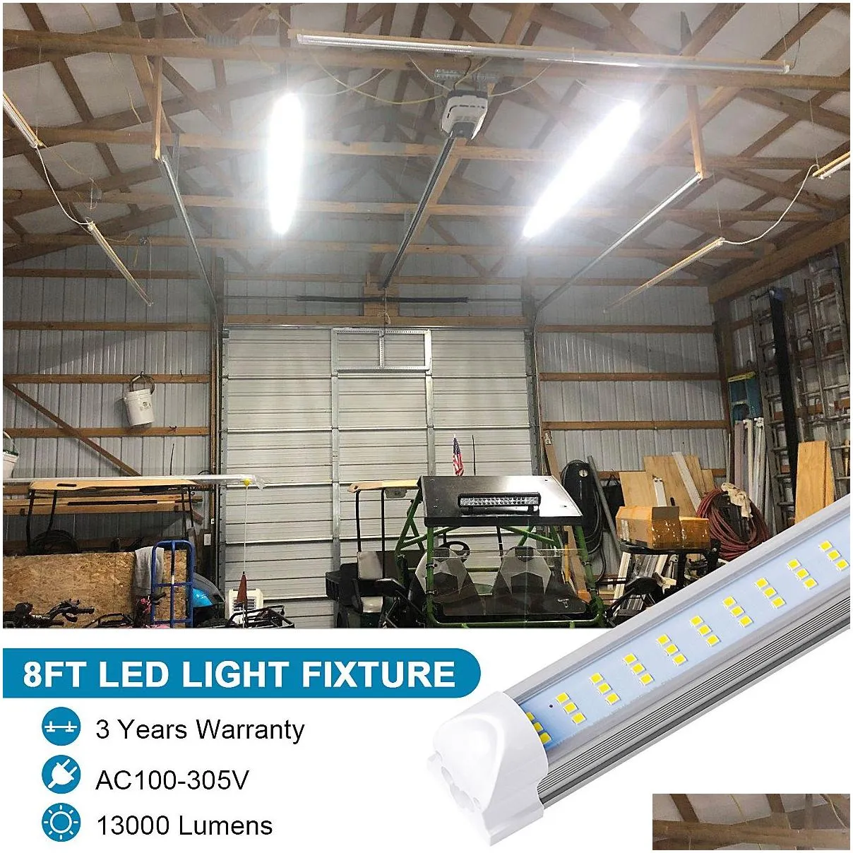 t8 integrated three line led tube 4ft 60w smd2835 led light lamp bulb 48 three row led lighting fluorescent replacement