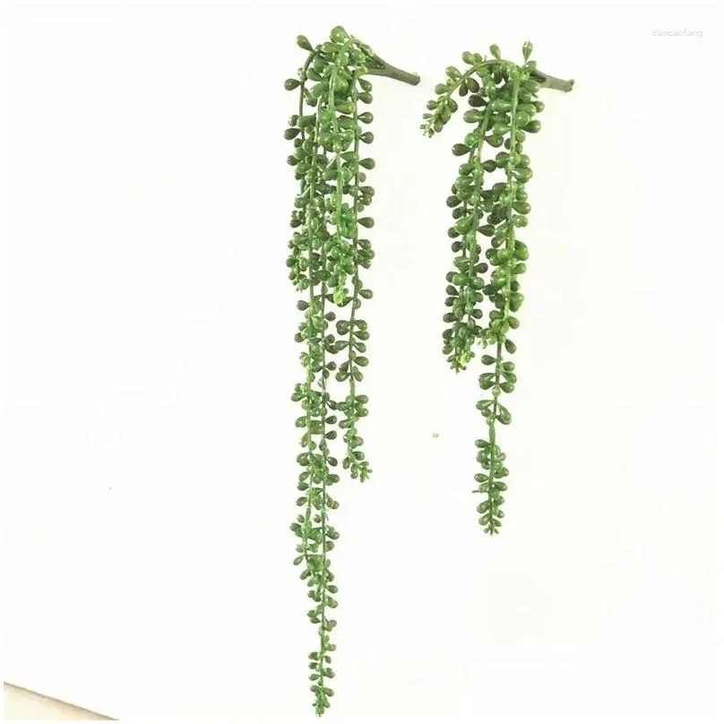 decorative flowers 1pc artificial succulent plants diy home office garden decor wall flower string hanging succulents