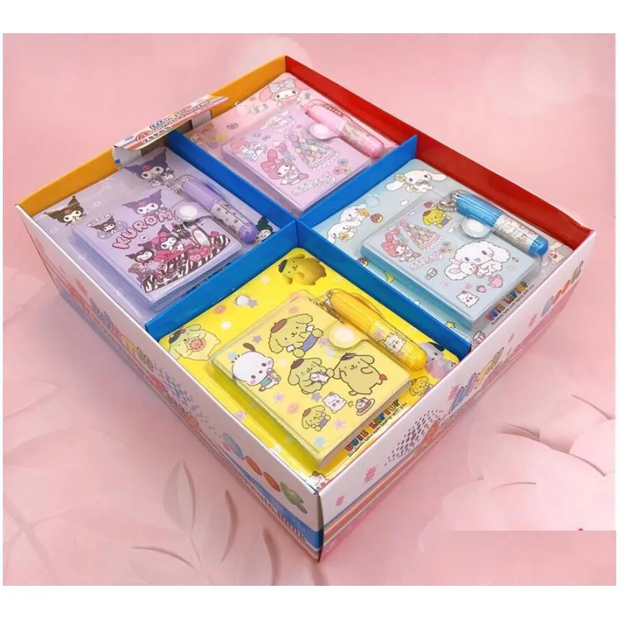 wholesale small size cute 4 colors kawaii purple melody cinnamo roll style notepad student daily learning mini notepads for kids festival gift school