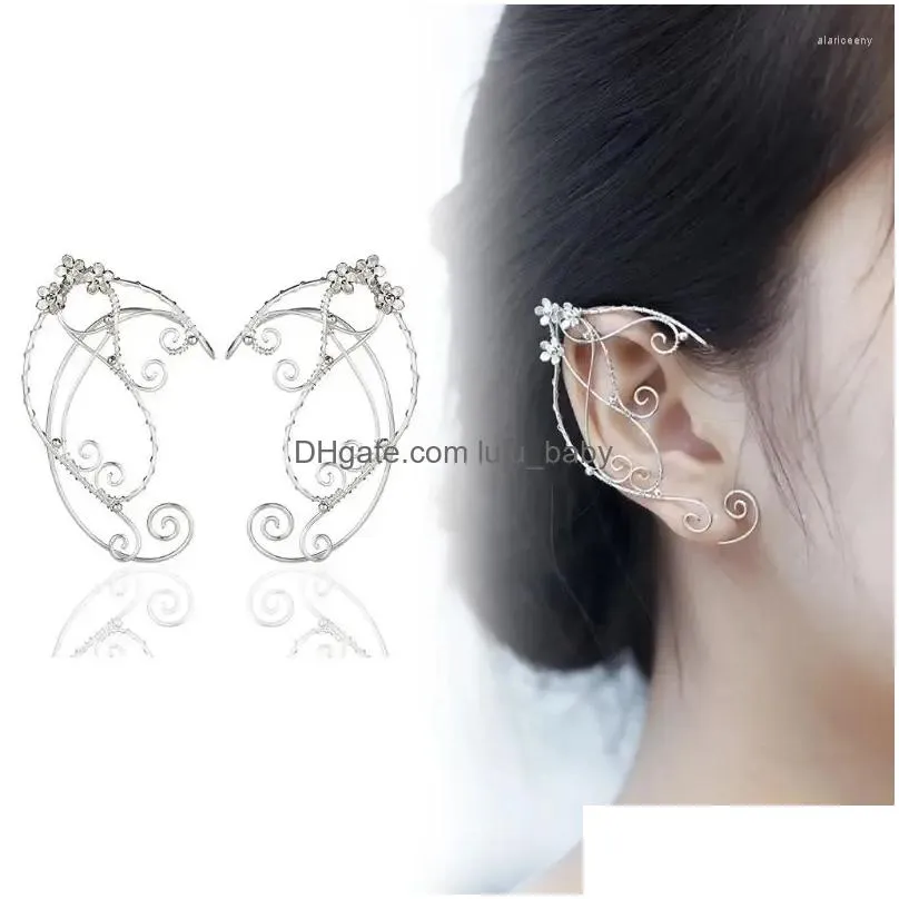 backs earrings elf ear cuffs wing tassel filigree elven wrap fairy cosplay wedding fantasy costume
