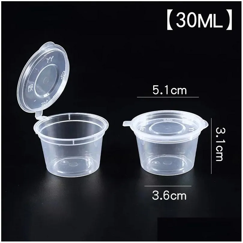 storage bottles jars 100pcs disposable sauce cup takeaway food containers box with hinged lids pigment paint plastic palette 25/30/40ml