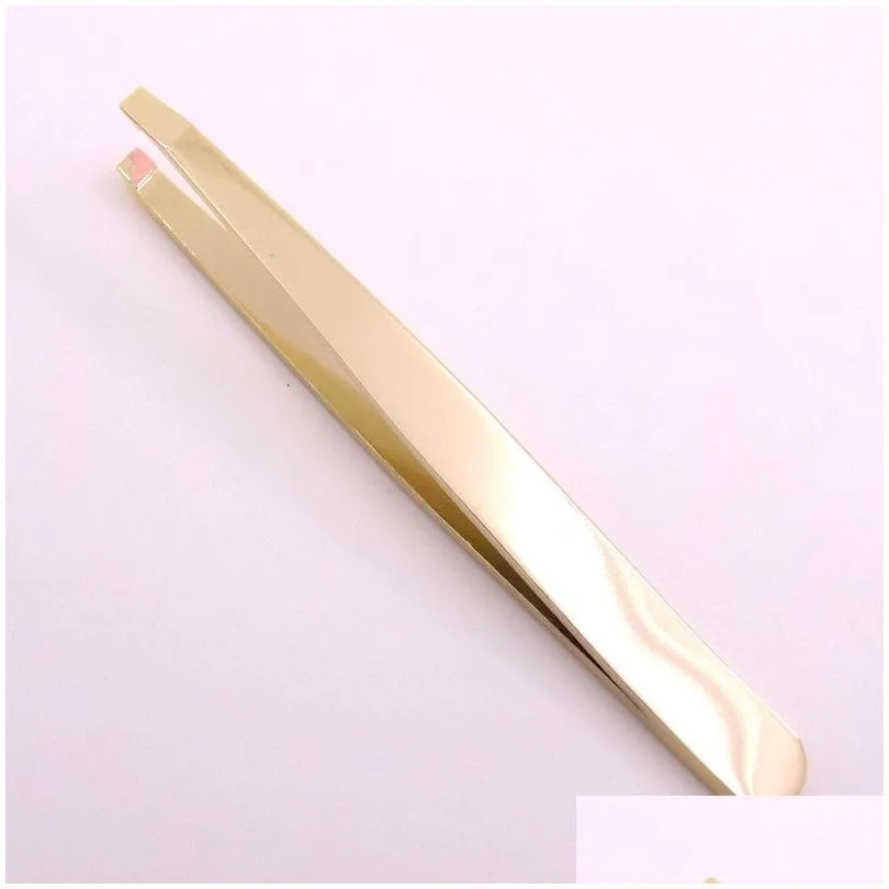 high quality stainless steel tip eyebrow tweezers face hair removal clip brow trimmer makeup tools in stockl