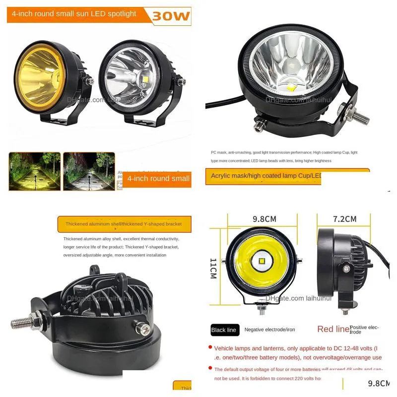 wholesale of automotive and motorcycle work headlights by manufacturers 12-48 volt truck modified fog lights electric vehicle