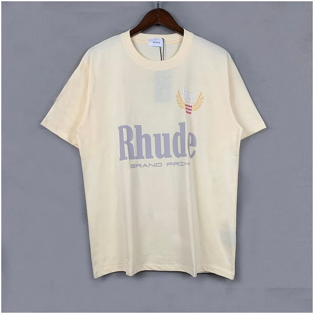 rhude t-shirt summer designer t shirt men t shirts tops luxury letter print shirt mens women clothing short sleeved s-xxl