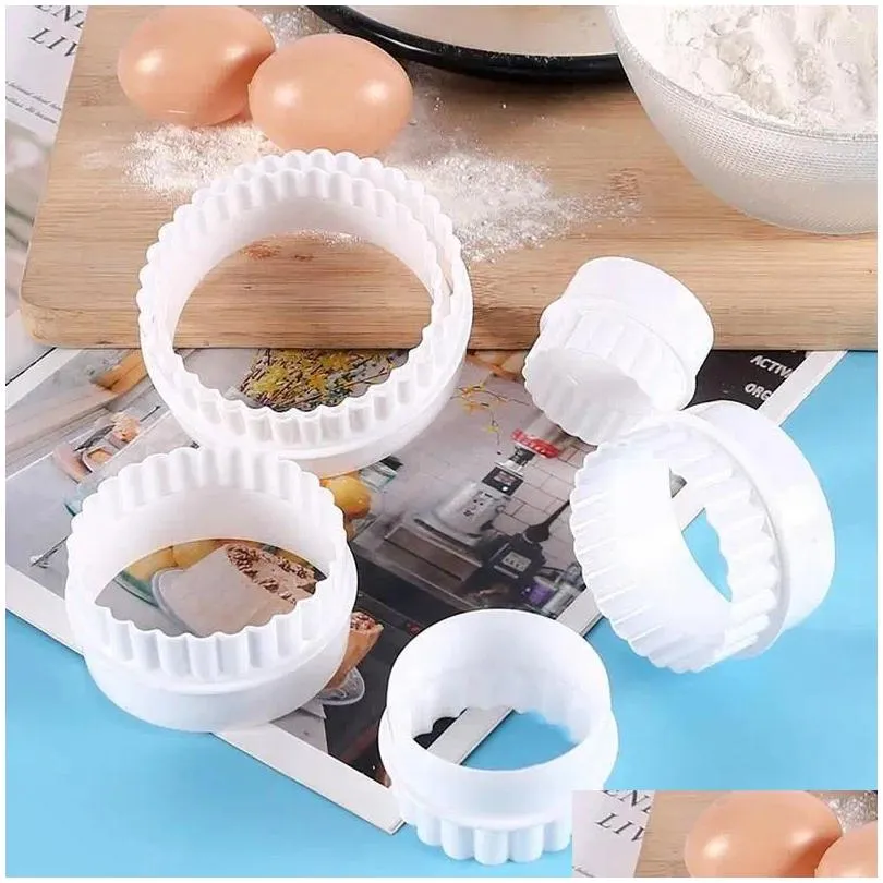 baking tools round cookie cutter 6pcs  biscuit cutting multiple size cake mold for pastry dough holiday