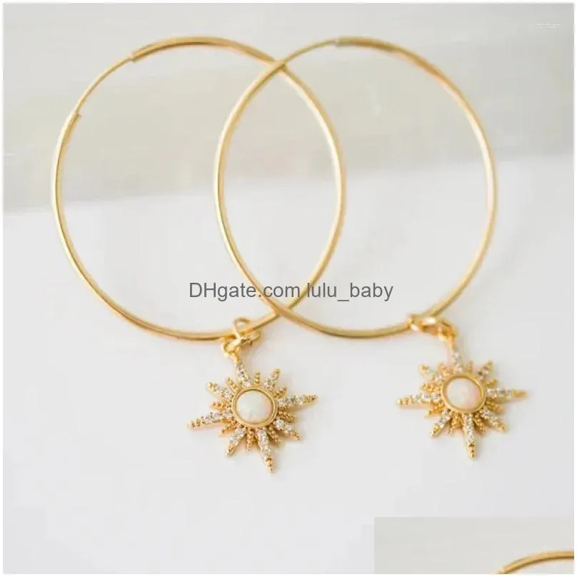 dangle earrings ins vintage star moon opal zircon simple sun for women girls fashion jewelry