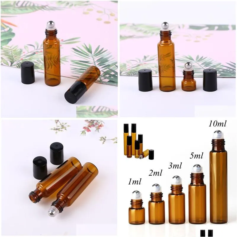 1ml 2ml 3ml 5ml 10ml amber roller bottles mini roll on glass bottle for essential oils refillable perfume bottle wb3248