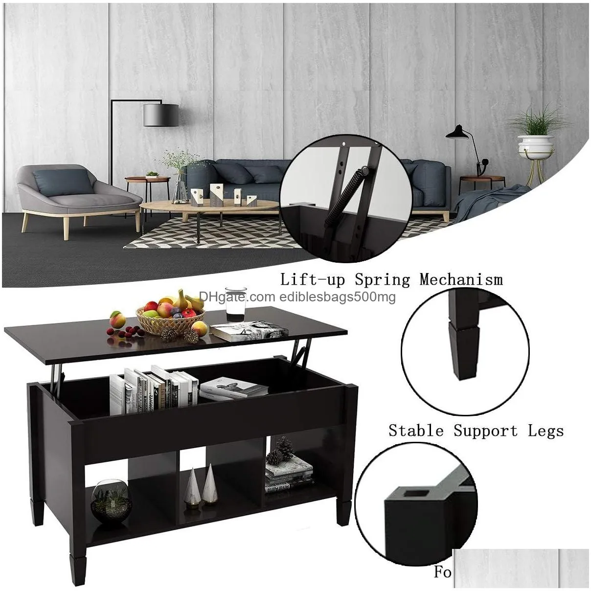 lift top coffee table wooden furniture with lifting tabletop and hidden compartments