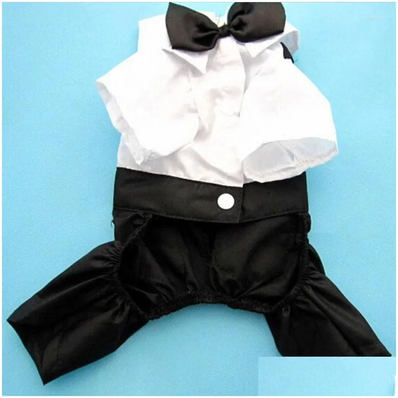 dog apparel gentleman clothes wedding suit shirt for small dogs bowtie tuxedo pet outfit halloween christmas costume puppy cats