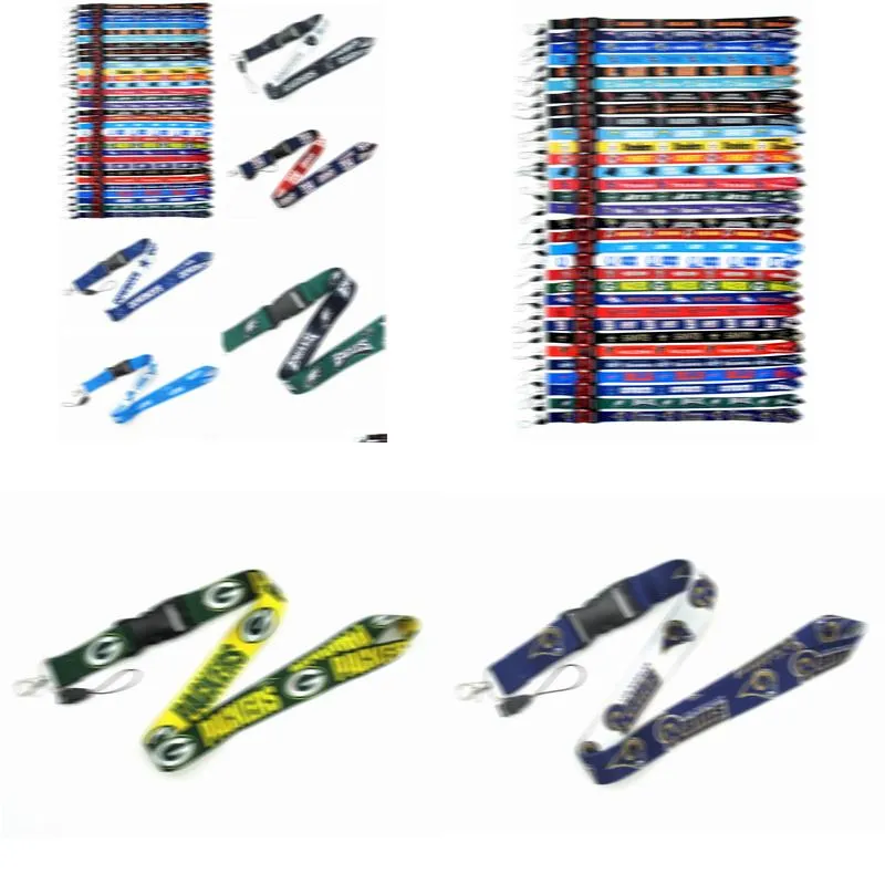 wholesale 10pcs football cell phone lanyard straps sports keys chain id cards holder detachable buckle lanyards for women men gift 2023