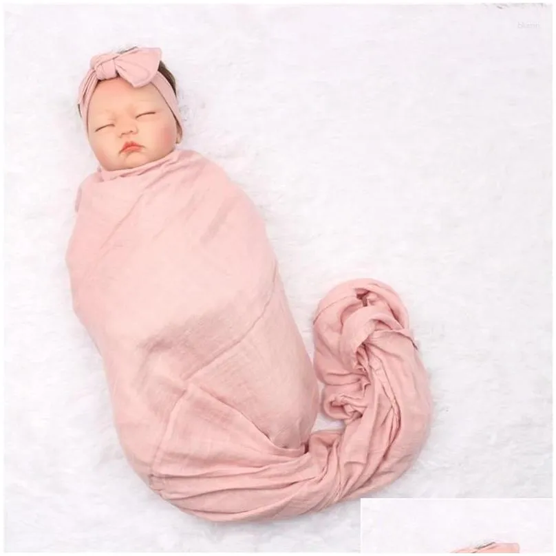 blankets 120x120cm baby muslin bamboo fiber receiving blanket infants swaddling wrap 2 layers gauze sleepsack towel solid color