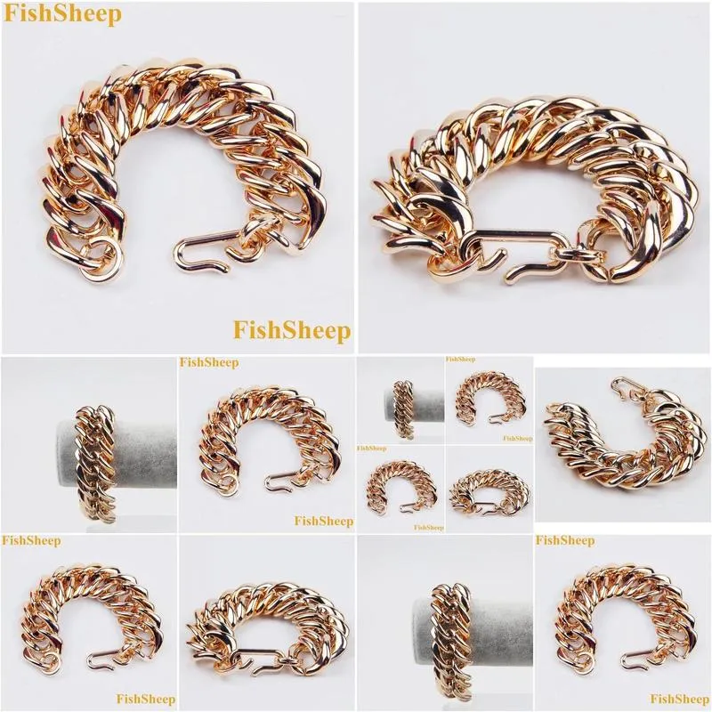 charm bracelets fashion acrylic chunky chain women`s exaggerated rose gold color wrap cuff & bangle statement jewelry