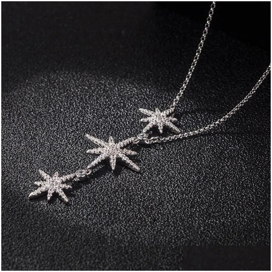 unique brand top sell luxury jewelry real 925 sterling silver pave white sapphire cz diamond hexameron pendant women clavicle