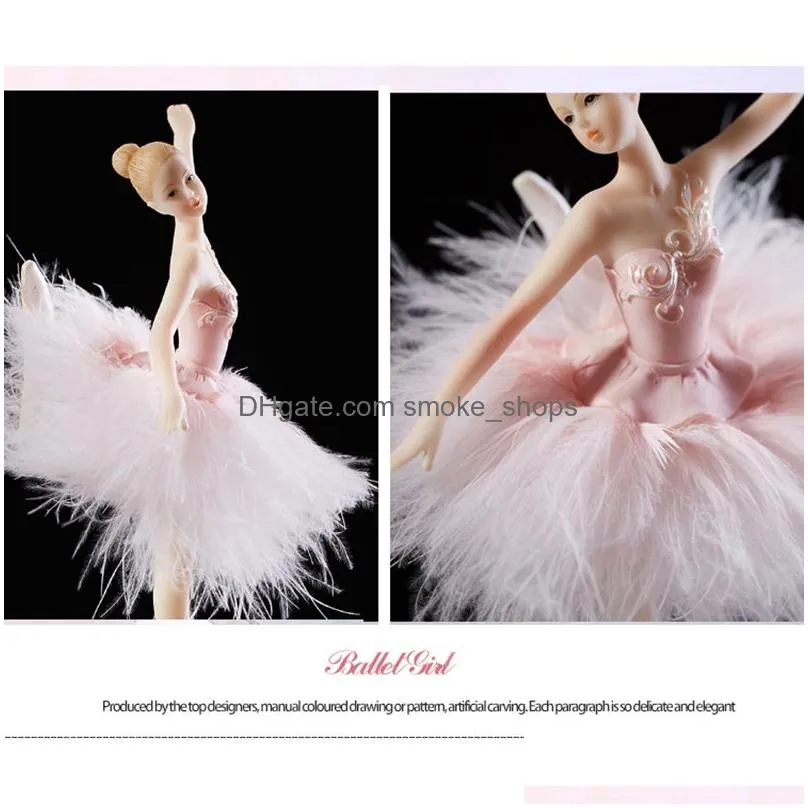 ballerina music box dancing girl n lake carousel with feather for birthday gift wedding birthday gift for lovely 210319