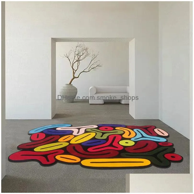 carpet nordic irregular geometry colorful abstract art large area fashion design lounge rug living romm bedroom home 230824