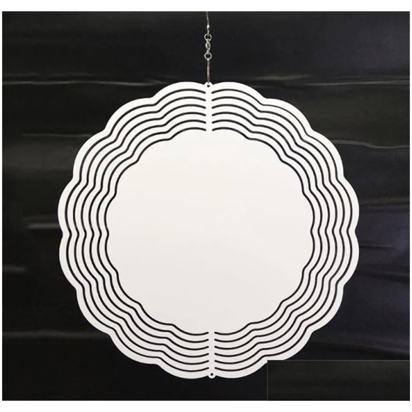 10inch sublimation aluminium wind spinner diy arts and crafts gift double-sided heat transfer printing aluminum plate home christmas decorations