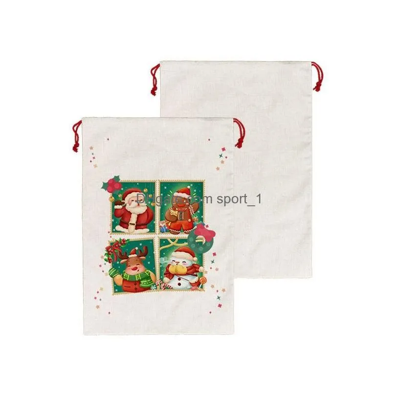 50x70cm sublimation blanks christmas santa sacks bag xmas decoration extra large size plain candy claus present gift bags with drawstring