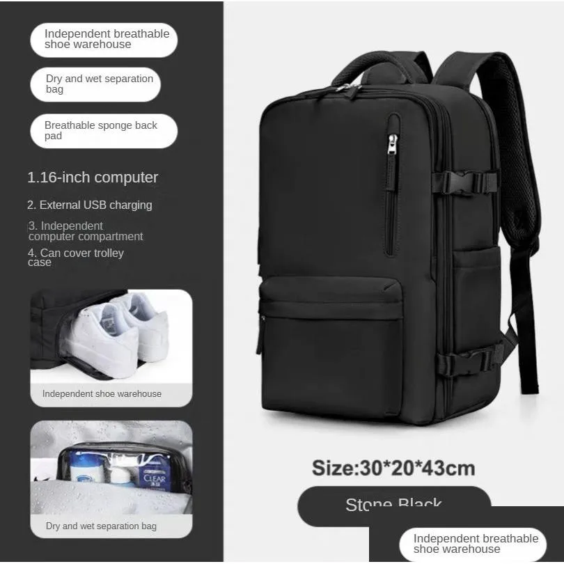 waterproof travel backpack large capacity large lightweight multi-functional luggage backpack short-distance travel poor travel bag