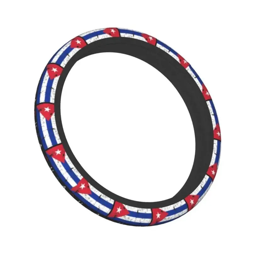 steering wheel covers 38cm car cover cuba flag elastic braid on the auto decoration fashion automobile accessory