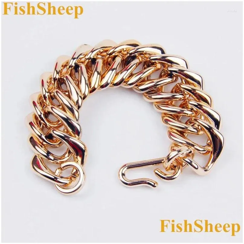 charm bracelets fashion acrylic chunky chain women`s exaggerated rose gold color wrap cuff & bangle statement jewelry