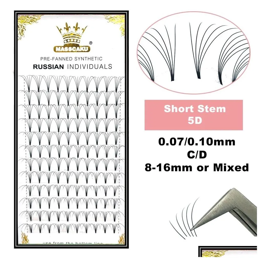 3d/4d/5d/6d/10d premade lashes wide fans short stem eyelashes russian volume eyelash extensions faux mink