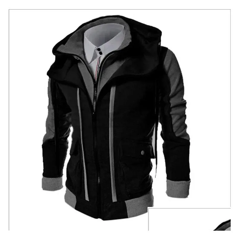 autumn and winter cardigan large brushed coat mens jackets slim fitting long sleeve pullover three color styles