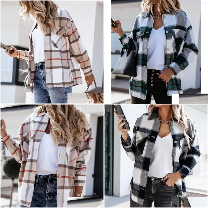 mens t shirts for women plaid long sleeve button up shirt collared tops and blouse autumn winter fashion loose casual black white