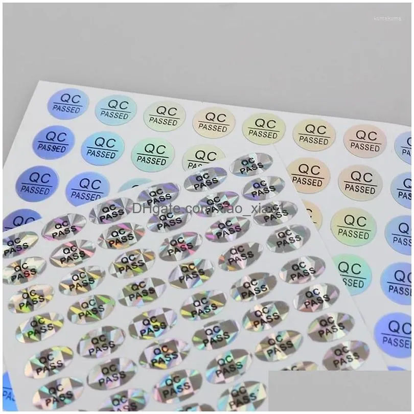 gift wrap 800/1800pcs spot supply 10mm qc passed hologram laser pet paper label product certification stickers
