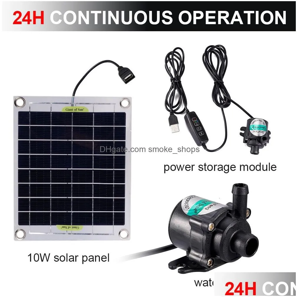 garden decorations 10w mini solar water pump brushless panel fish pool kit 12v decoration powered fountain pond pum aquarium 230327