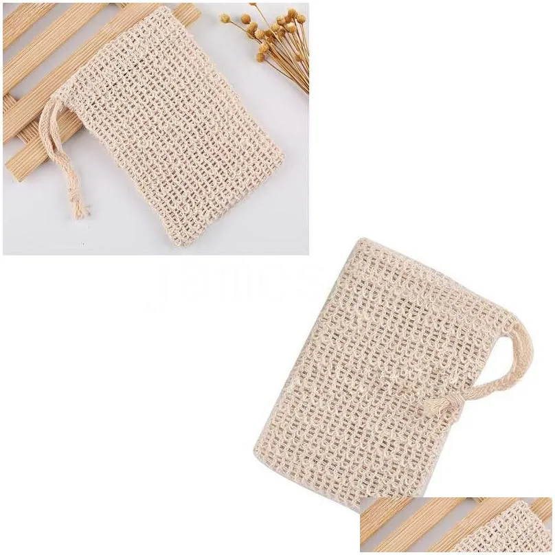 natural exfoliating mesh soap saver sisal soap saver bag pouch holder for shower bath foaming and drying da647