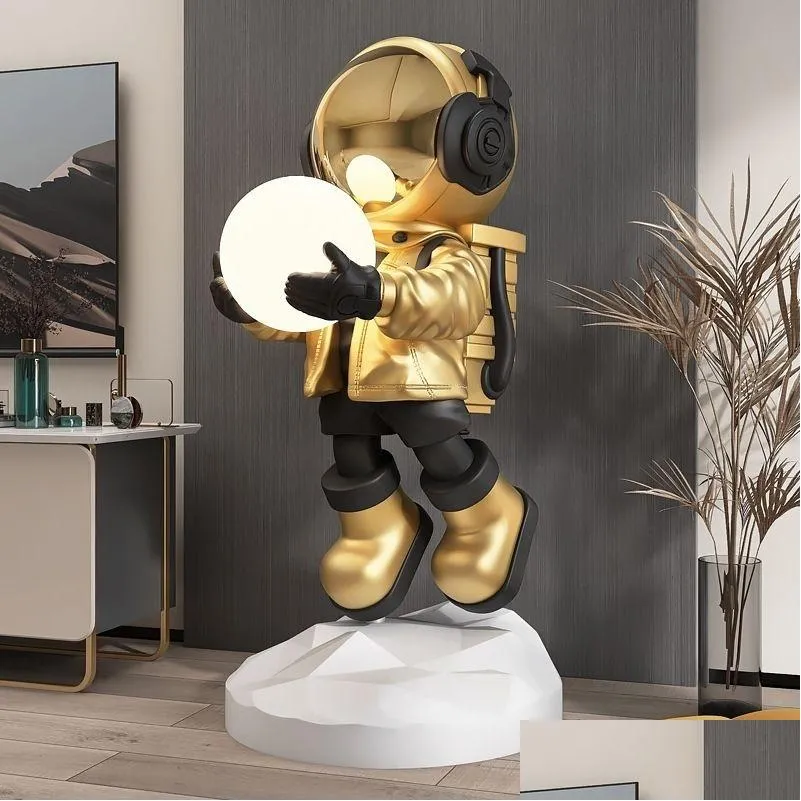 decorative objects figurines modern art home decor astronaut statue resin crafts fashion sculpture creative corridor floor decoration ornaments