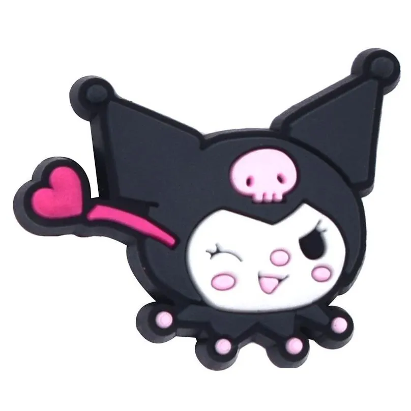 anime charms wholesale childhood memories kuromi melody pink bow cats funny gift cartoon charms shoe accessories pvc decoration buckle soft rubber clog