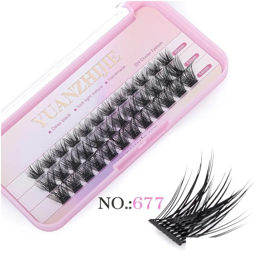 cluster lashes 36 pcs lash clusters diy eyelash extension individual lashes 0.07 c/d thin band easy to apply at home lashes