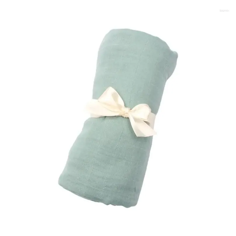 blankets 120x120cm baby muslin bamboo fiber receiving blanket infants swaddling wrap 2 layers gauze sleepsack towel solid color